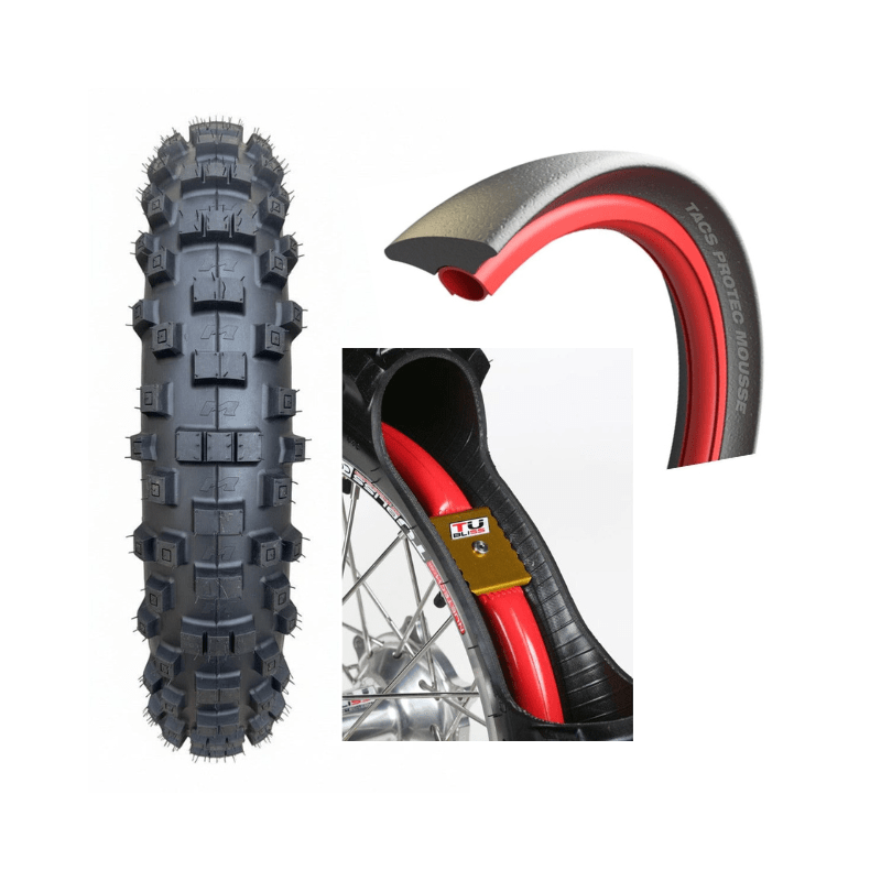 Bundle | Tire OBOR E81 Extreme 140/80-18 + Half Mousse Tacs Protect + Tubliss System 18'' REAR Wheel ENDURO