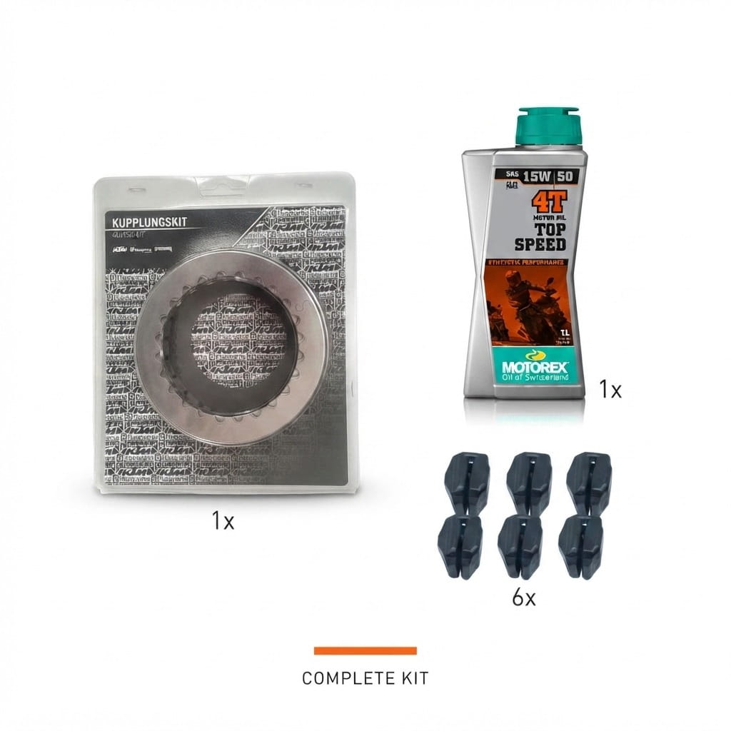 OEM 2T Clutch Kit + Motorex 15W50 + 6× Damping Rubbers kit