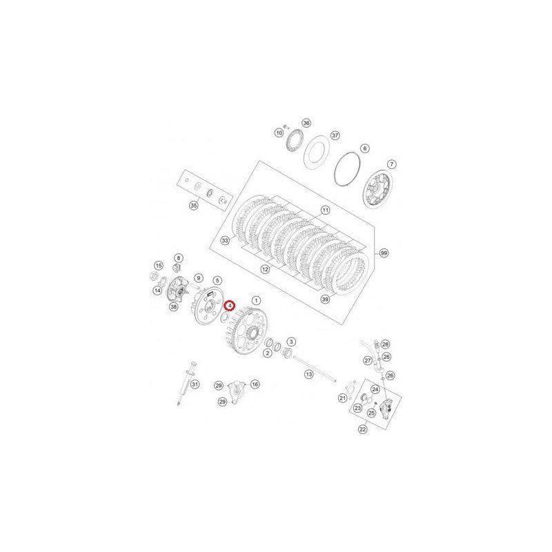 Clutch Thrust Washer 22x36.5x3 for KTM Husqvarna GasGas 2015-2026 - 78932009000