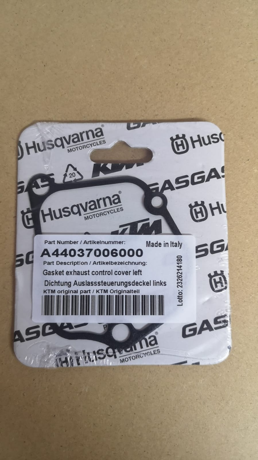 Power Valve Control Cover Gasket for KTM/Husqvarna 250/300 2023-2026 - A44037006000