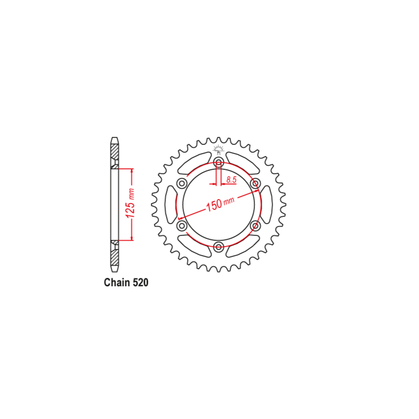 Rear sprocket KTM/Husqvarna/Husaberg '90-'25 silver (51 Teeth) aluminum Enduro Expert