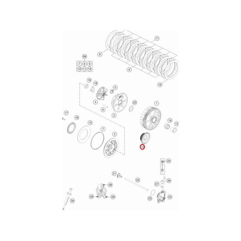 1st Primary Gear for KTM Husqvarna GasGas 250/300 2017-2026 - 55432024026