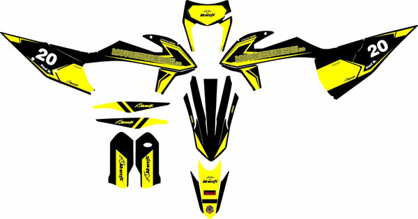 Stickere KTM EXC 2020 - 2023 Negru-Galben 2T/4T