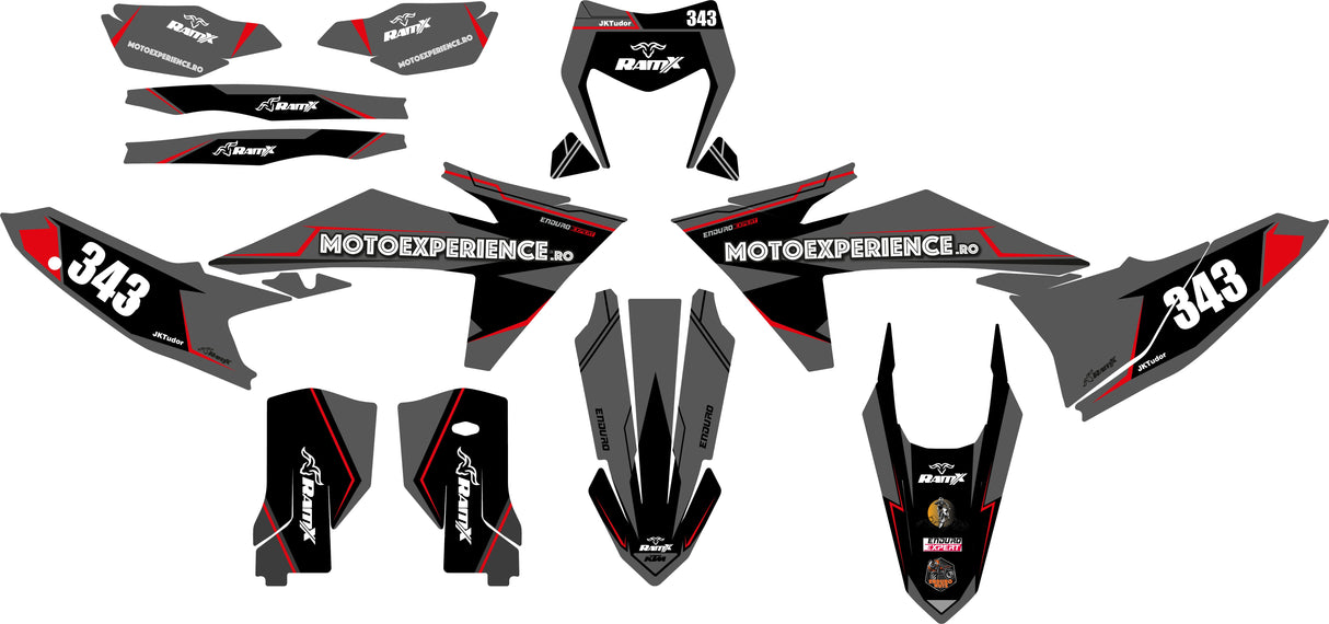 Grey/Red Stickers for KTM 2024 2T/4T all models