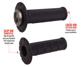 ODI Universal Half-Waffle Lock-On Grip Set Black  H21UHWB