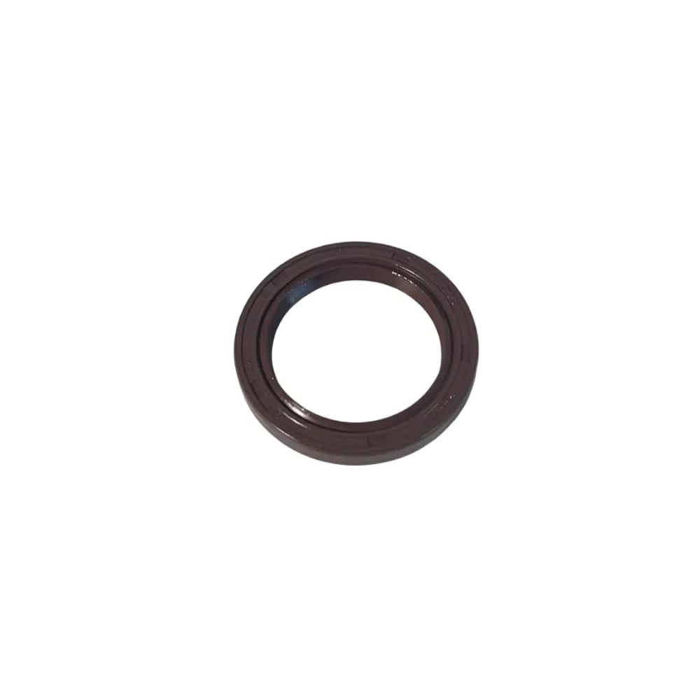 A dark brown circular rubber seal or gasket resting on a scratched white surface.