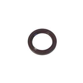 A dark brown circular rubber seal or gasket resting on a scratched white surface.