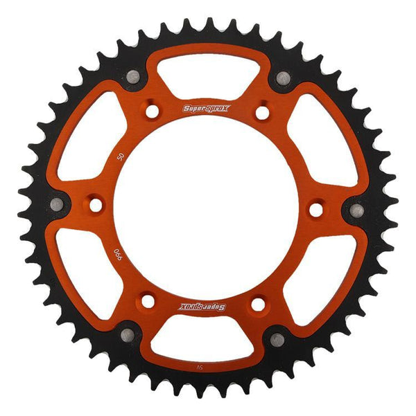 Pinion spate KTM/Husqvarna/GasGas 1990-2025 silver (50 dinti) aluminiu/otel Supersprox
