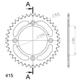 Rear Supersprox Sprocket 40T (40 Teeth) KTM 50 SX for 415 chain - Orange