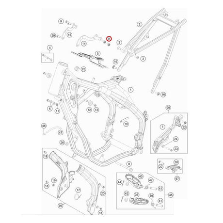 KTM M8x15 Torx 45 Frame & Brake Screw fits 2015-2026 Models - 0035080156S